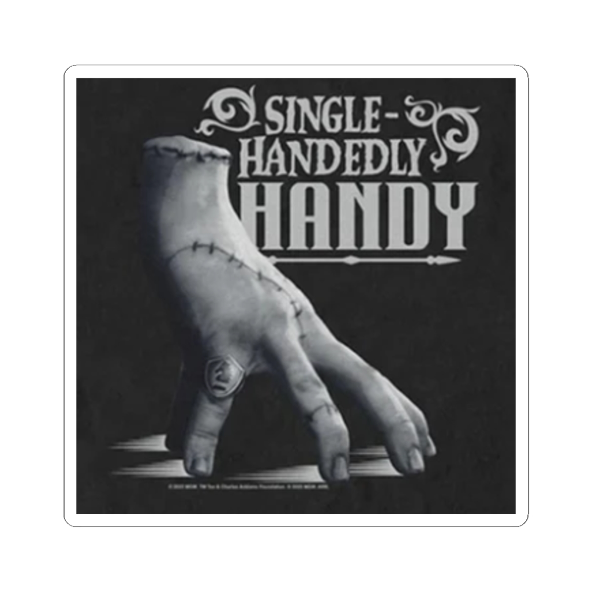 Single-Handedly Handy Hand Sticker | Vintage Monster Hand Decal | Wednesday Merch