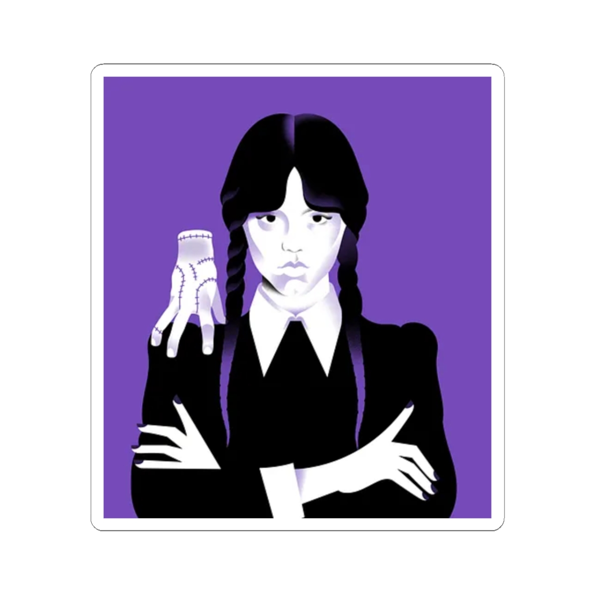 Wednesday Addams portrait Sticker | Kiss-Cut spooky goth | Wednesday Merch