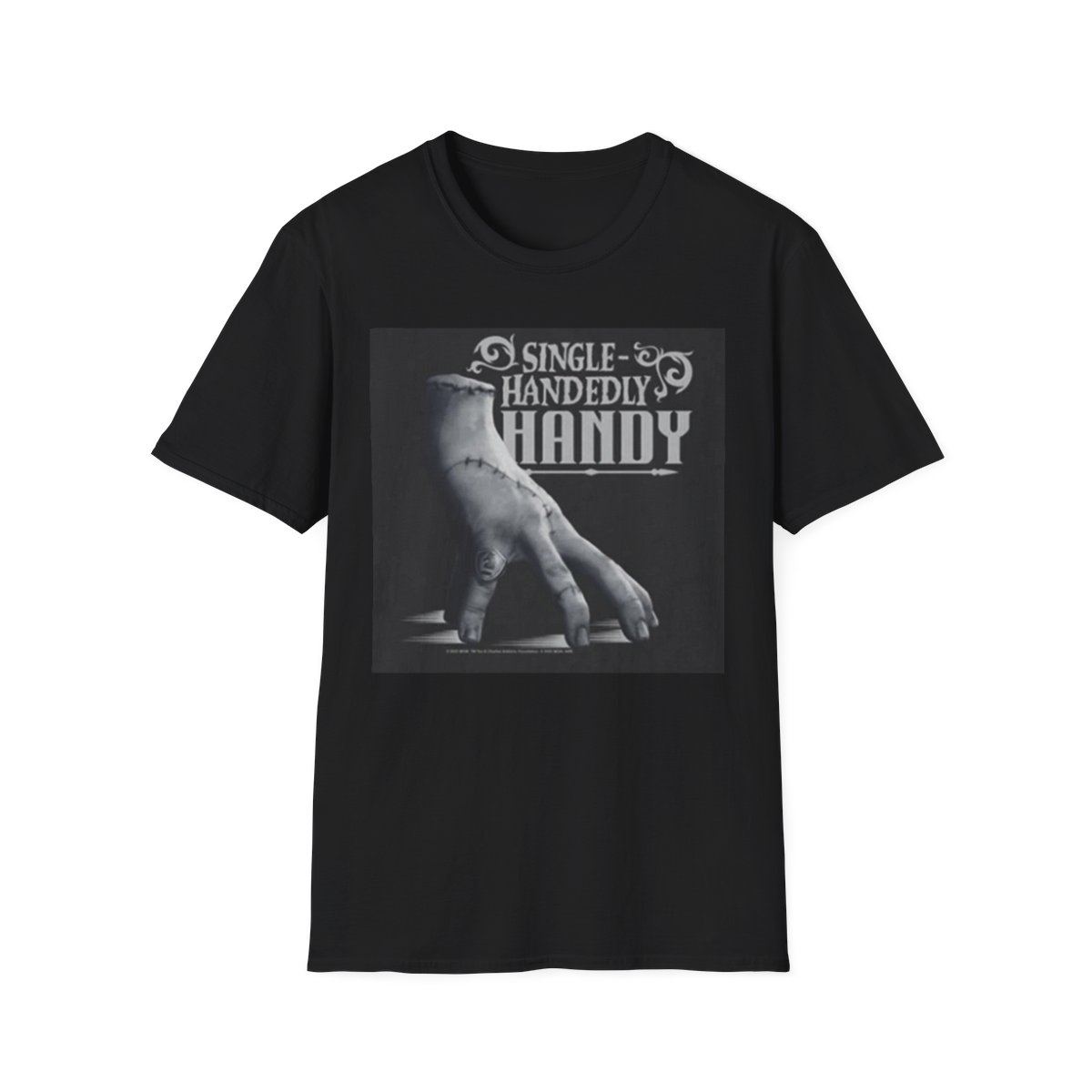 Single-Handedly Handy T-Shirt | Vintage Hand Illustration, Handy Saying | Wednesday Merch