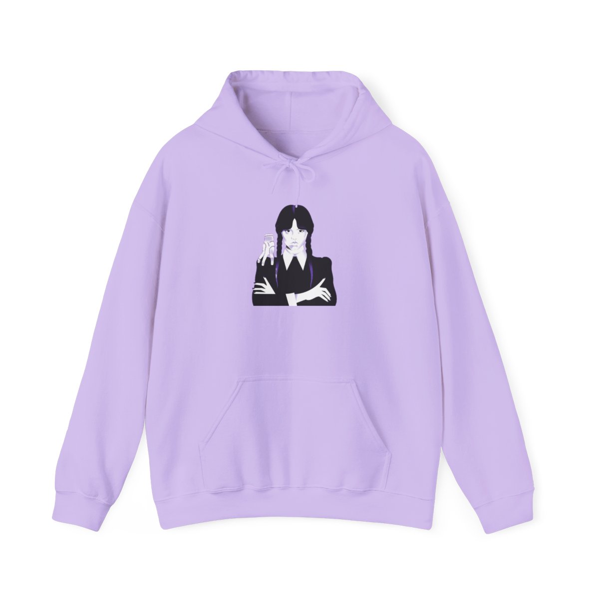 Cool Girl Illustration Hoodie | Noir Character Graphic Sweatshirt | Wednesday Merch - alternate angle 4, merchandise