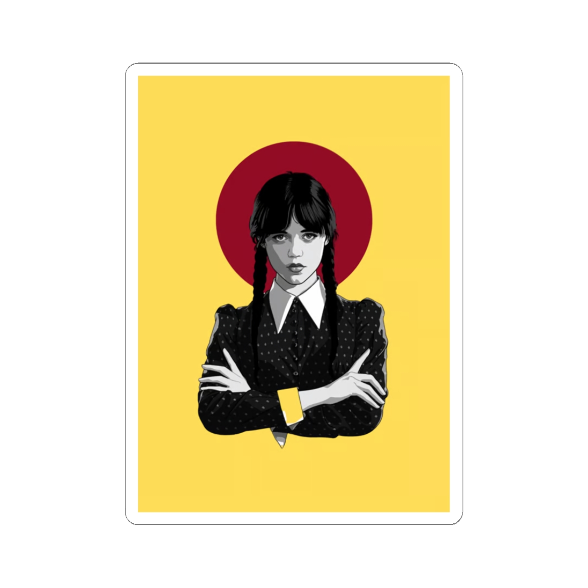Gothic Girl Illustration Kiss-Cut Stickers | Retro Halo | Wednesday Merch