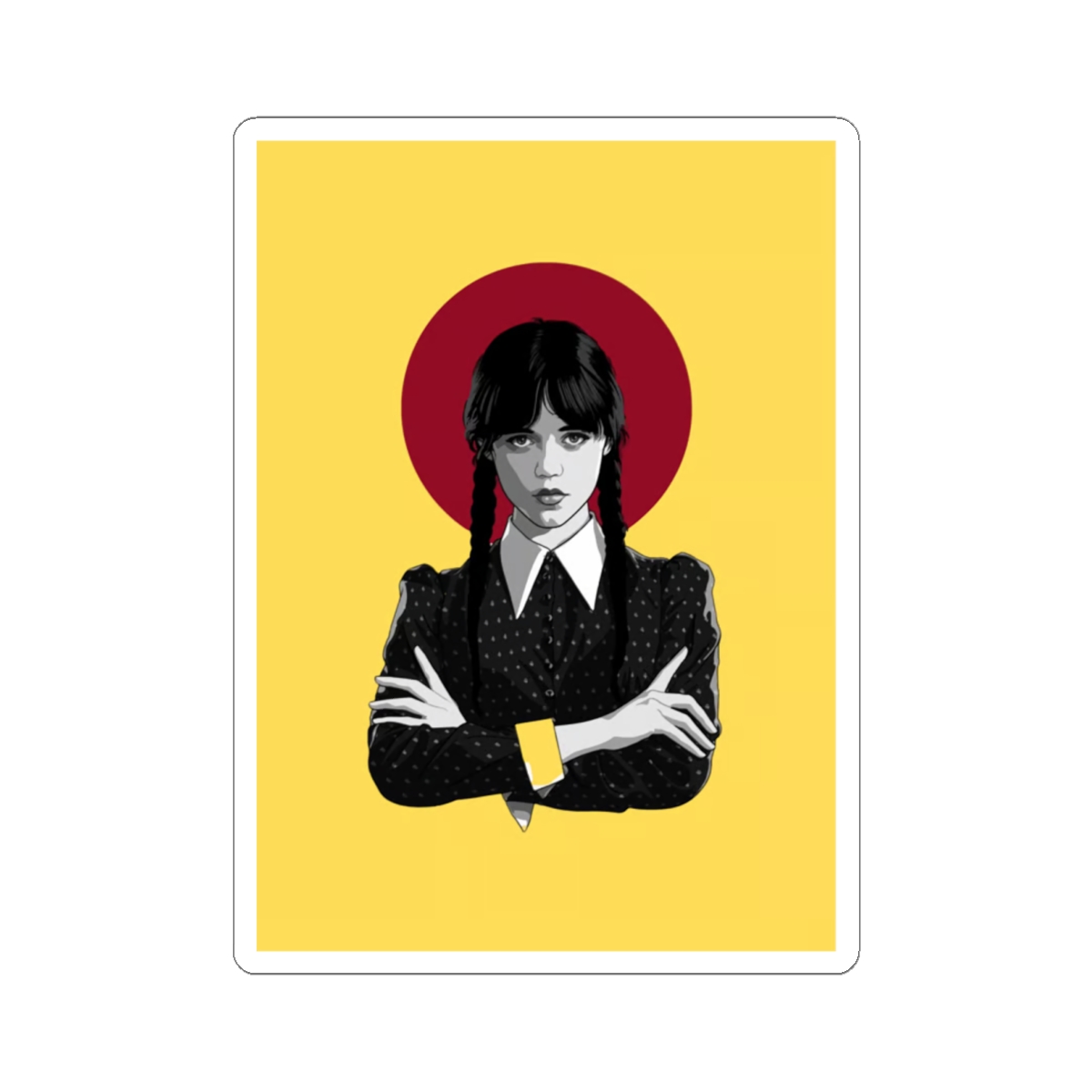 Gothic Girl Illustration Kiss-Cut Stickers | Retro Halo | Wednesday Merch